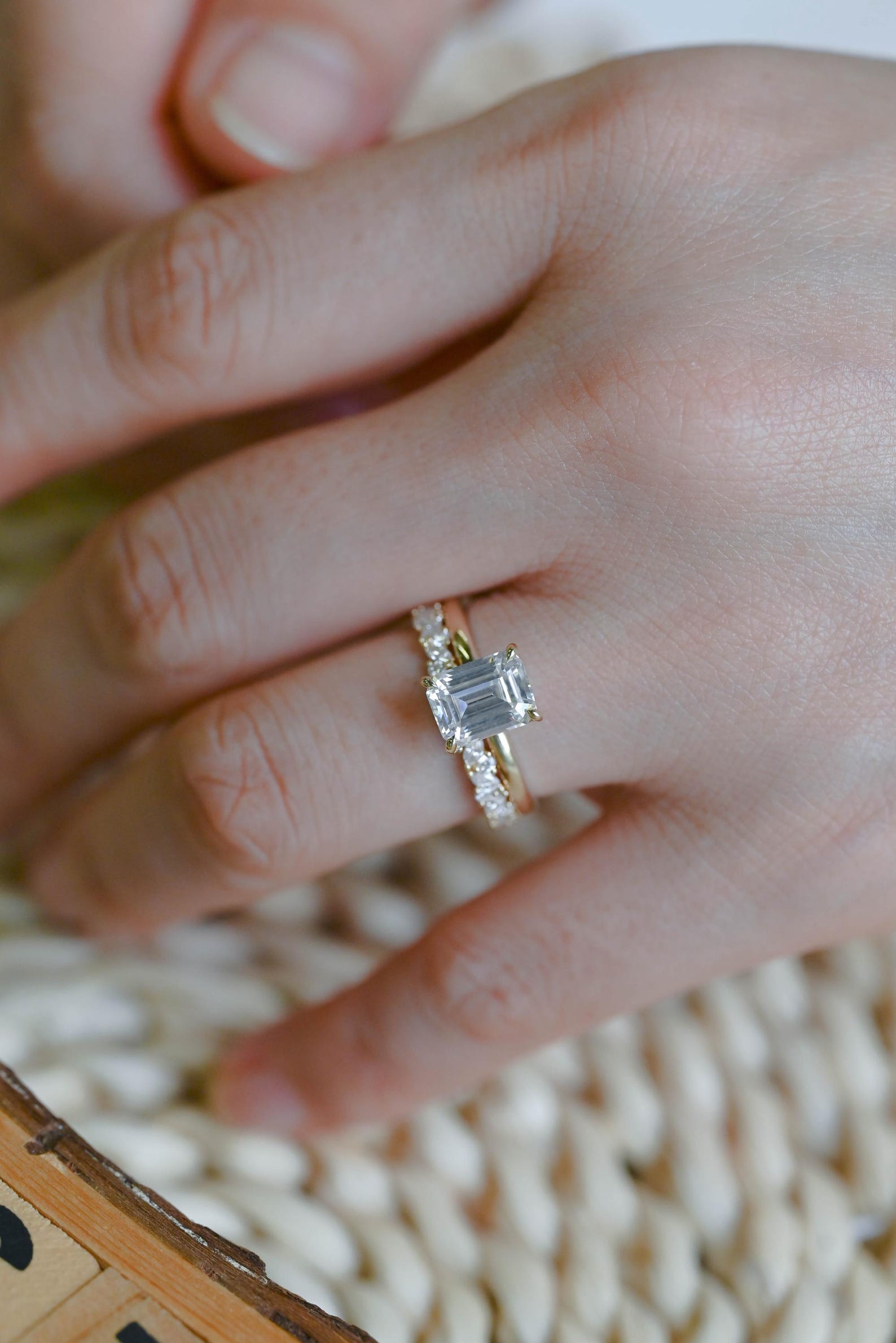1.0 CT Round Solitaire Lab Grown Diamond Bridal Ring Set