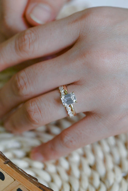 1.0 CT Round Solitaire Lab Grown Diamond Bridal Ring Set