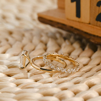 1.0 CT Round Solitaire Lab Grown Diamond Bridal Ring Set