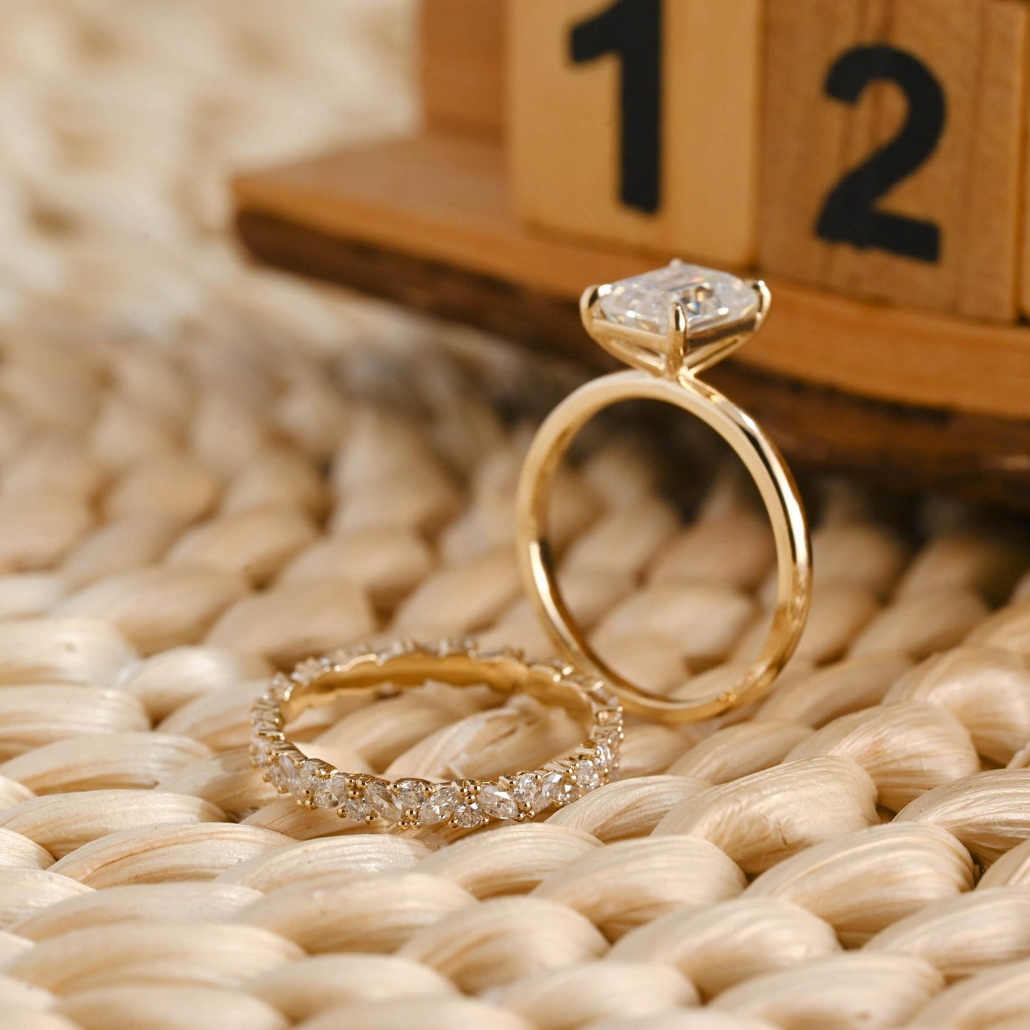 1.0 CT Round Solitaire Lab Grown Diamond Bridal Ring Set