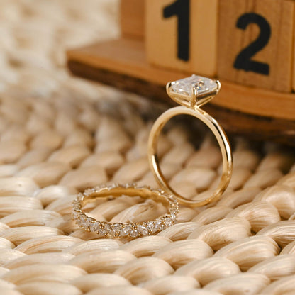 1.0 CT Round Solitaire Lab Grown Diamond Bridal Ring Set