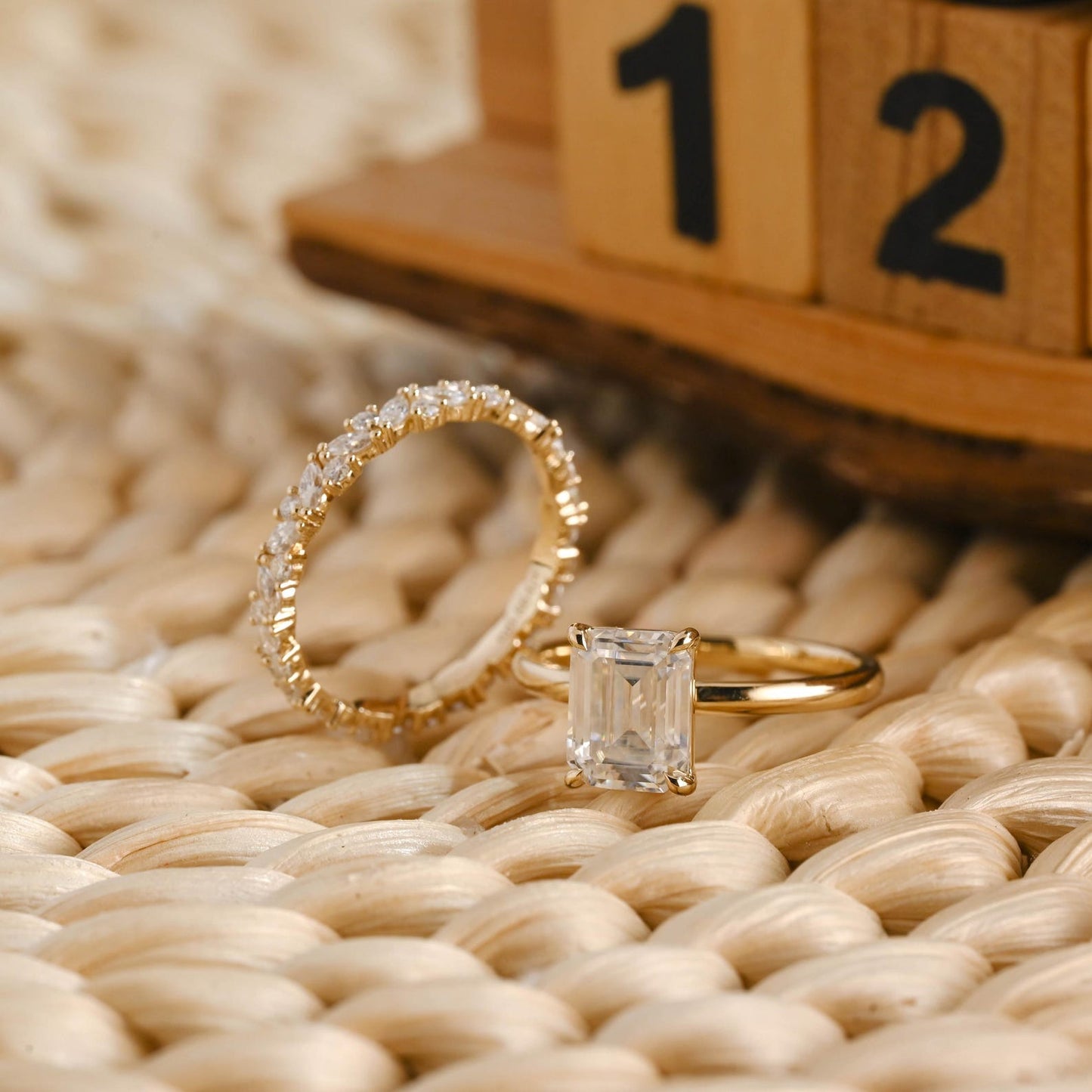 1.0 CT Round Solitaire Lab Grown Diamond Bridal Ring Set