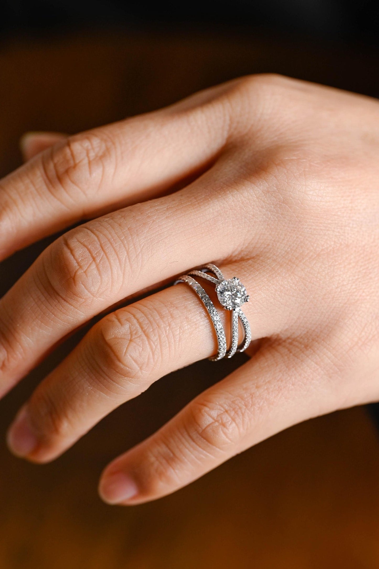 1.0 CT Round Solitaire Lab Grown Diamond Bridal Ring Set