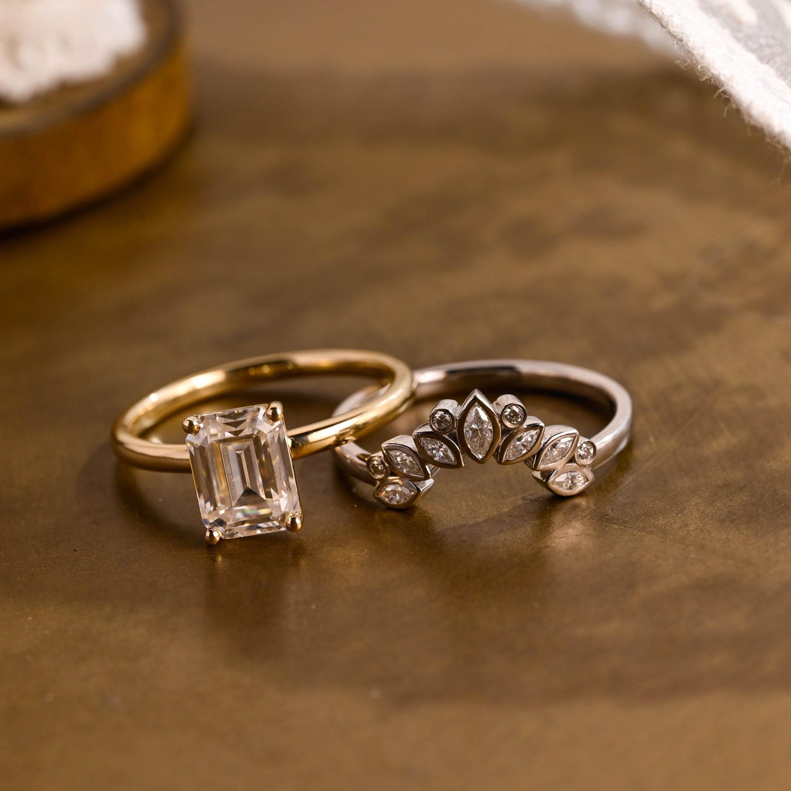 1.0 CT Round Solitaire Lab Grown Diamond Bridal Ring Set