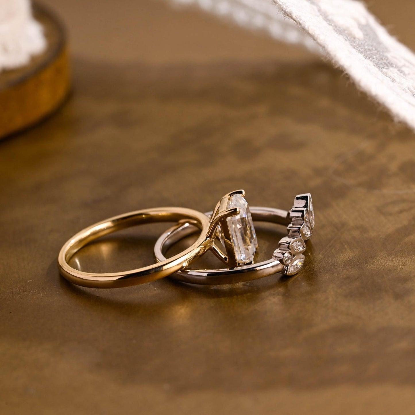 1.0 CT Round Solitaire Lab Grown Diamond Bridal Ring Set