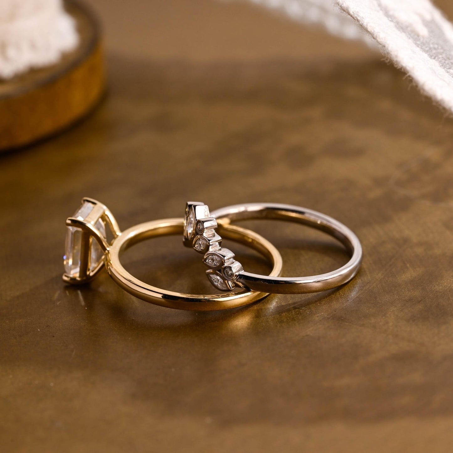 1.0 CT Round Solitaire Lab Grown Diamond Bridal Ring Set