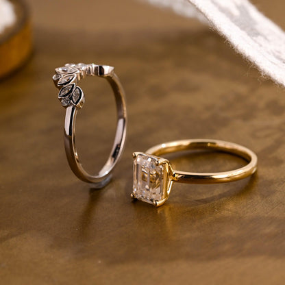 1.0 CT Round Solitaire Lab Grown Diamond Bridal Ring Set
