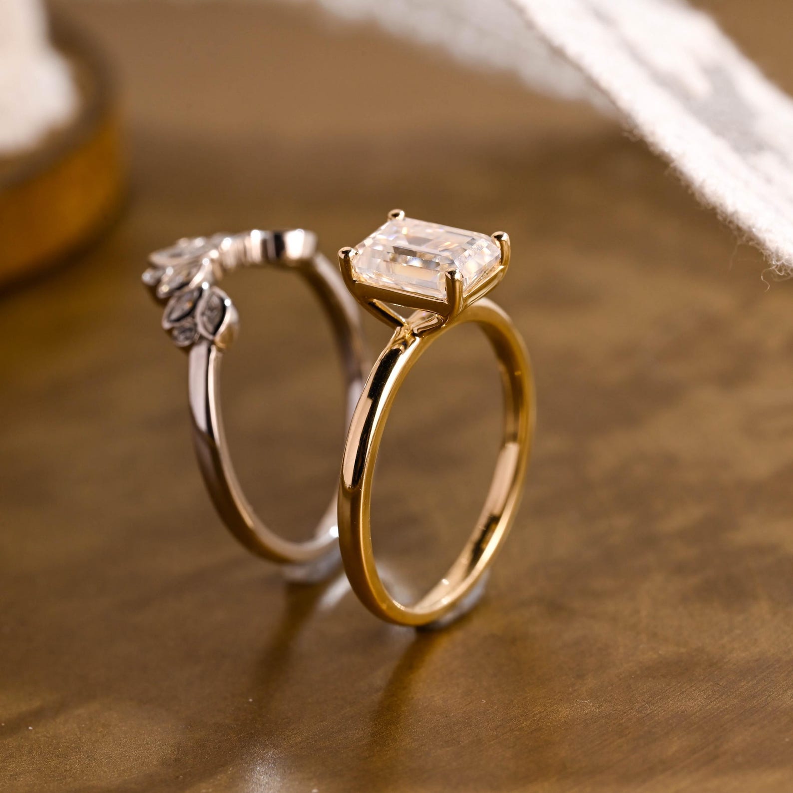 1.0 CT Round Solitaire Lab Grown Diamond Bridal Ring Set
