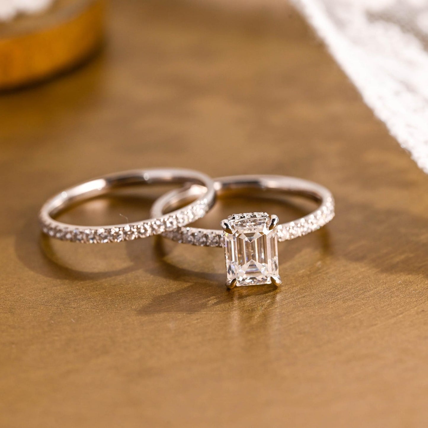 1.0 CT Round Solitaire Lab Grown Diamond Bridal Ring Set