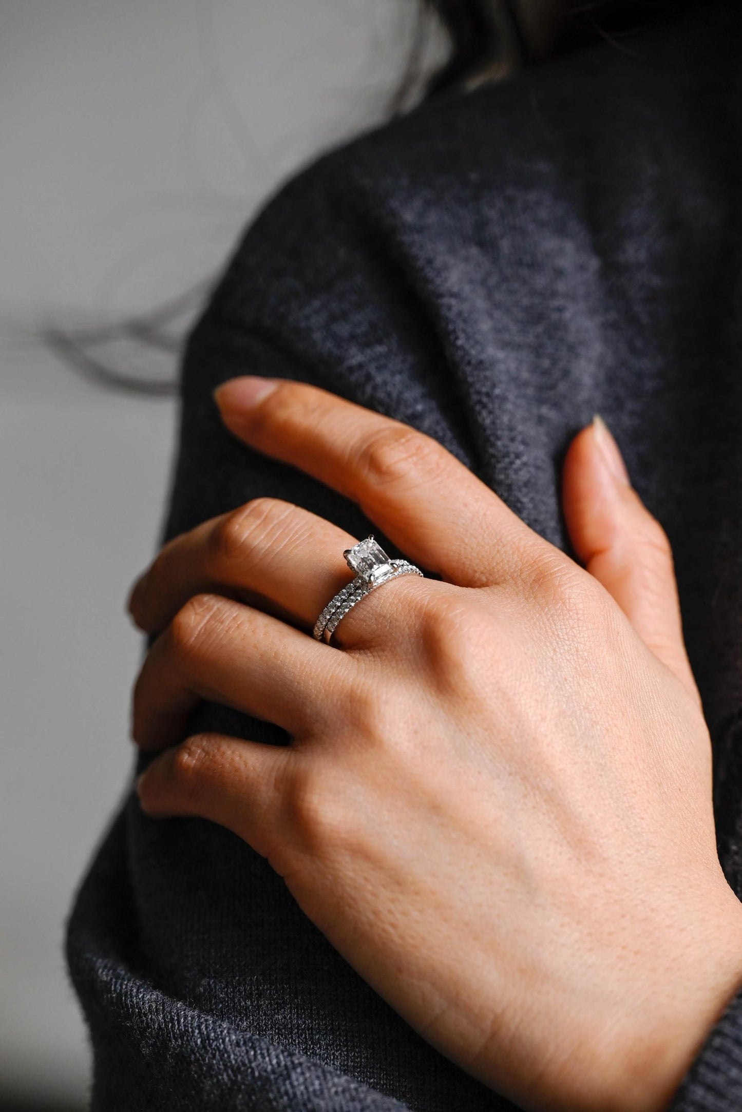 1.0 CT Round Solitaire Lab Grown Diamond Bridal Ring Set