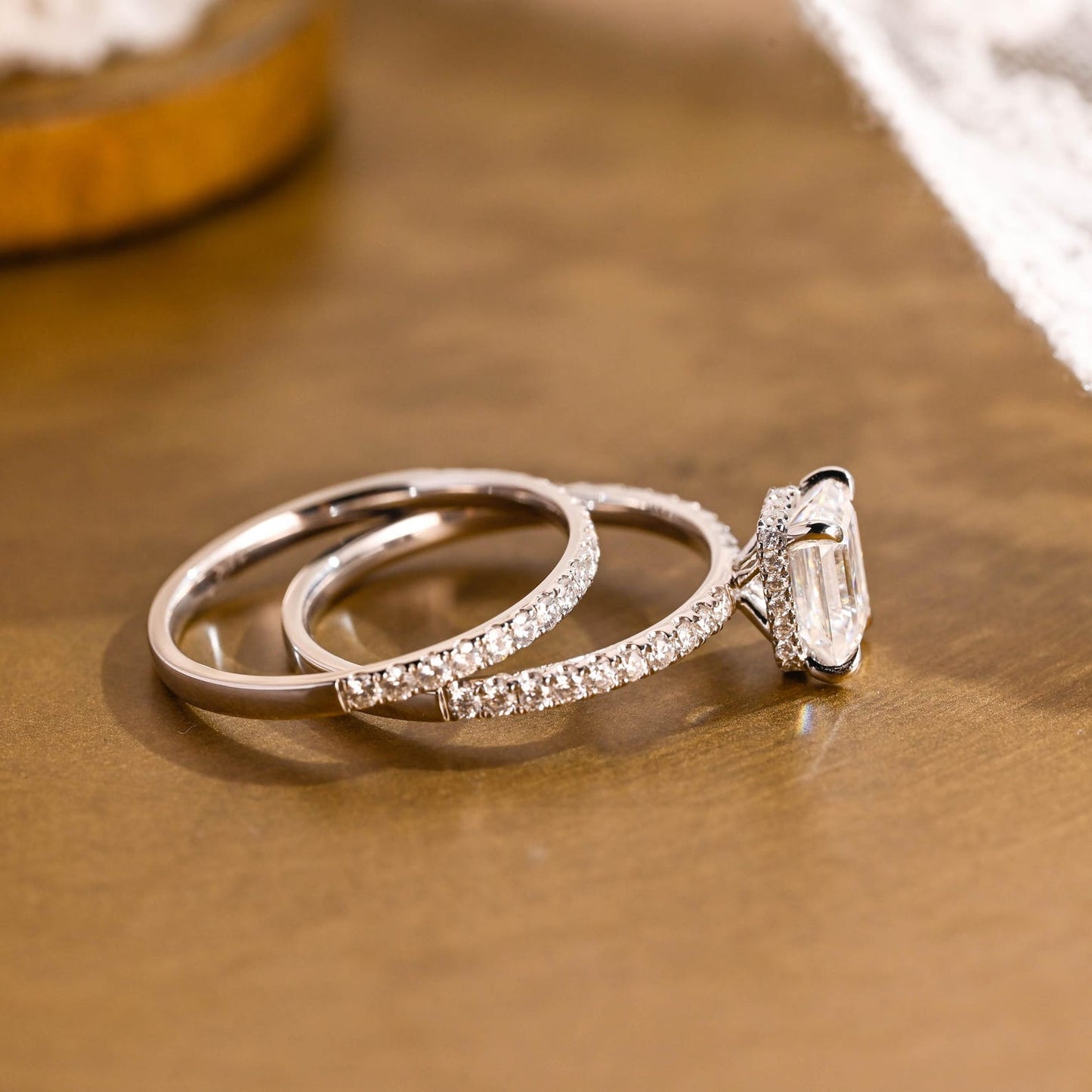 1.0 CT Round Solitaire Lab Grown Diamond Bridal Ring Set