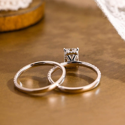1.0 CT Round Solitaire Lab Grown Diamond Bridal Ring Set