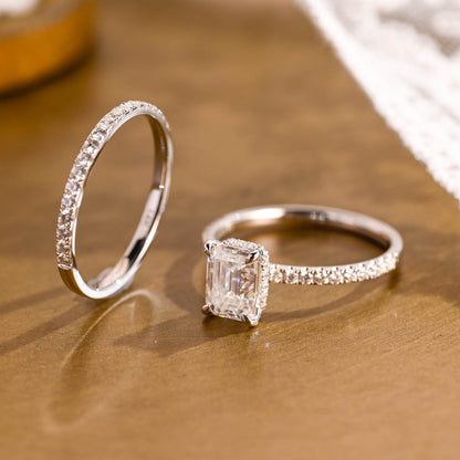 1.0 CT Round Solitaire Lab Grown Diamond Bridal Ring Set