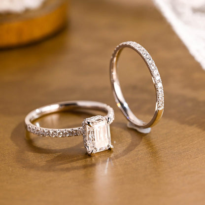 1.0 CT Round Solitaire Lab Grown Diamond Bridal Ring Set