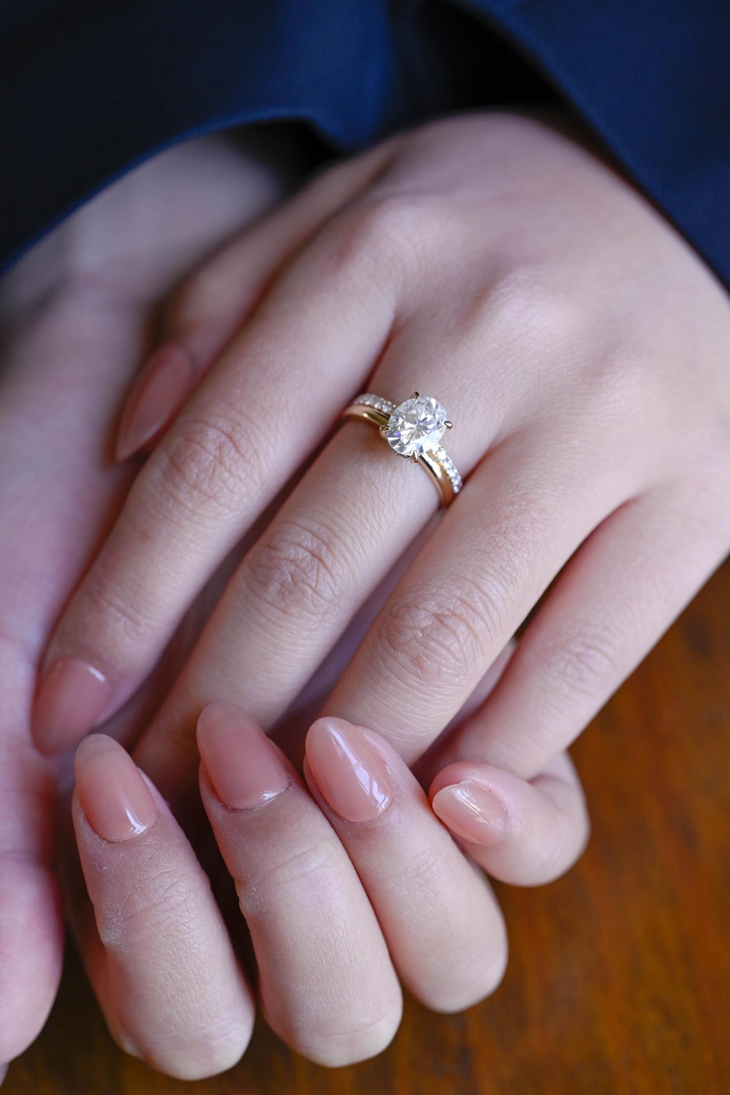 1.0 CT Round Solitaire Lab Grown Diamond Bridal Ring Set