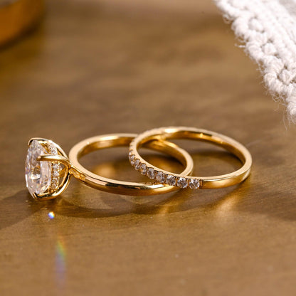 1.0 CT Round Solitaire Lab Grown Diamond Bridal Ring Set