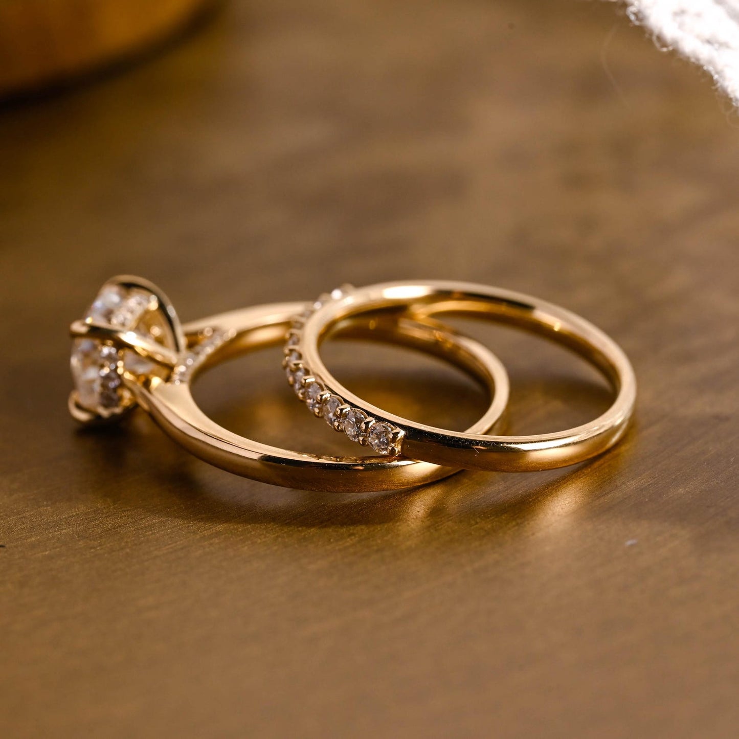 1.0 CT Round Solitaire Lab Grown Diamond Bridal Ring Set