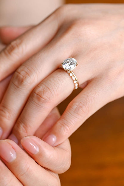 1.0 CT Round Solitaire Lab Grown Diamond Bridal Ring Set