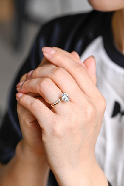 1.0 CT Round Solitaire Lab Grown Diamond Bridal Ring Set
