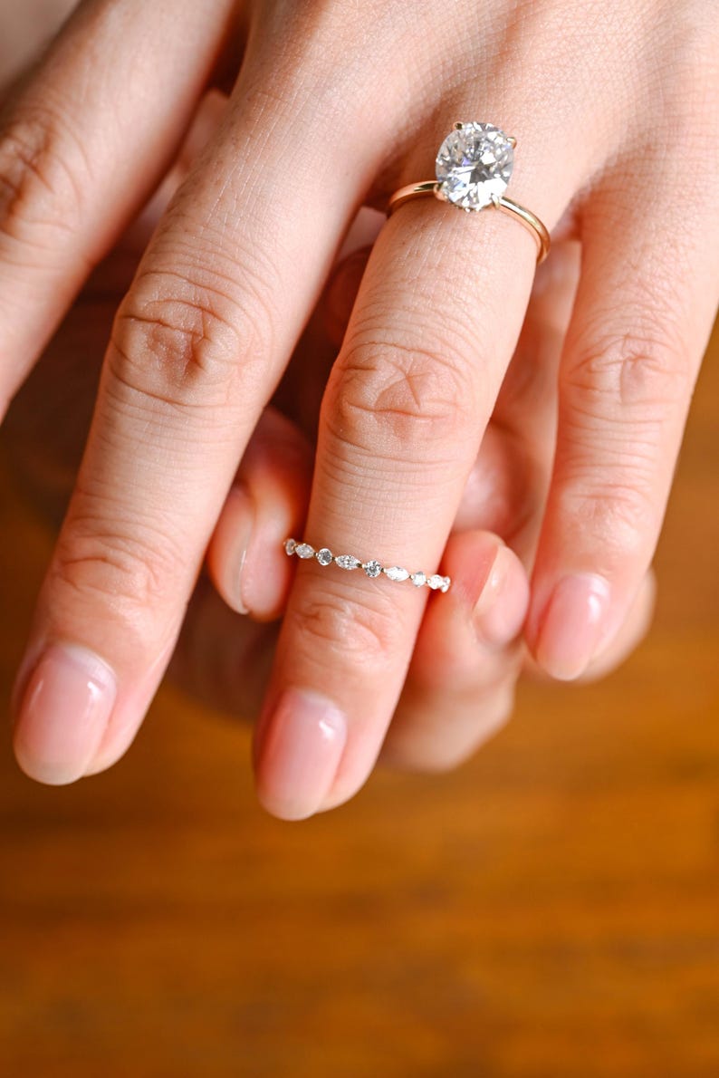 1.0 CT Round Solitaire Lab Grown Diamond Bridal Ring Set