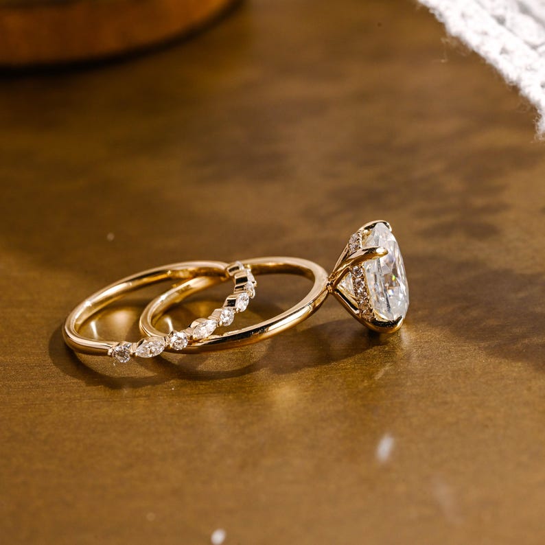 1.0 CT Round Solitaire Lab Grown Diamond Bridal Ring Set