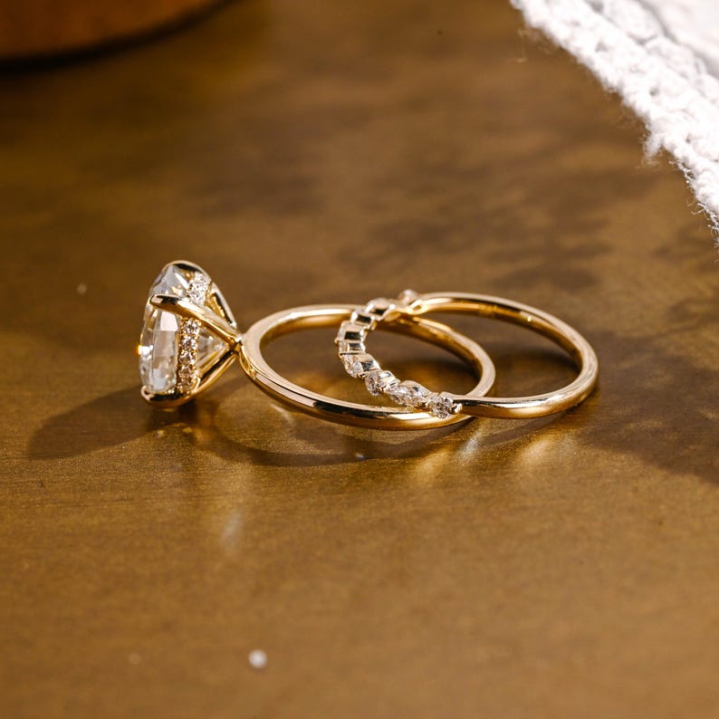 1.0 CT Round Solitaire Lab Grown Diamond Bridal Ring Set