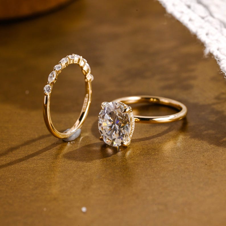 1.0 CT Round Solitaire Lab Grown Diamond Bridal Ring Set