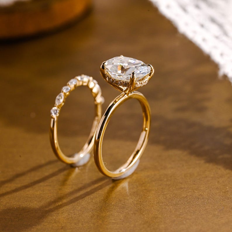 1.0 CT Round Solitaire Lab Grown Diamond Bridal Ring Set