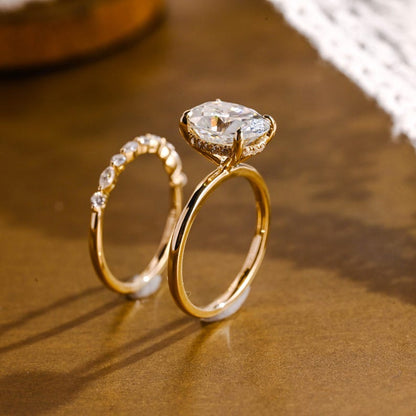 1.0 CT Round Solitaire Lab Grown Diamond Bridal Ring Set