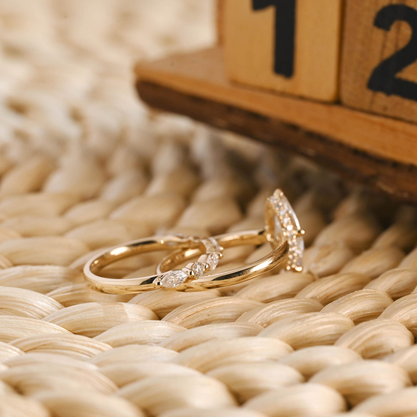 1.0 CT Round Solitaire Lab Grown Diamond Bridal Ring Set