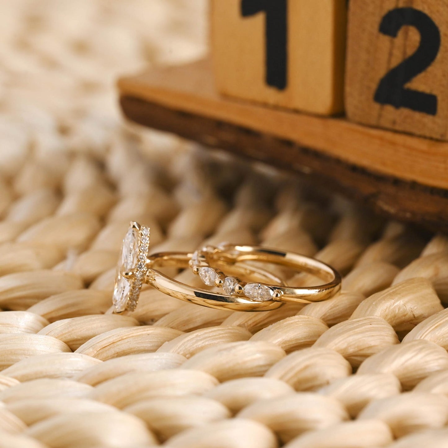 1.0 CT Round Solitaire Lab Grown Diamond Bridal Ring Set