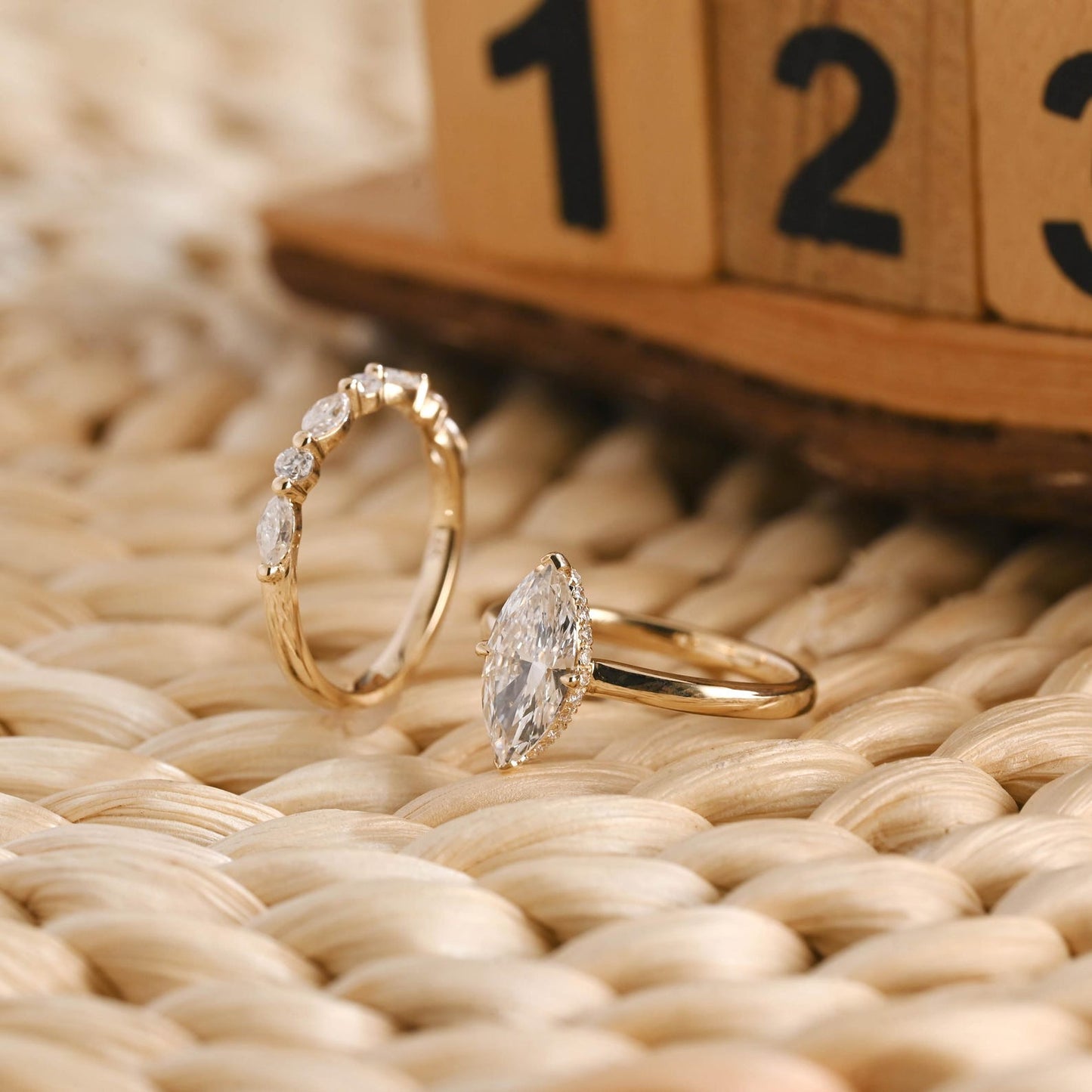 1.0 CT Round Solitaire Lab Grown Diamond Bridal Ring Set