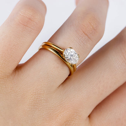 2 CT Round Three Stones Lab Grown Diamond Engagement Ring