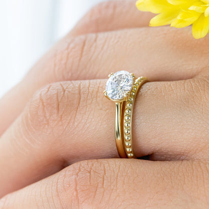 2 CT Round Three Stones Lab Grown Diamond Engagement Ring
