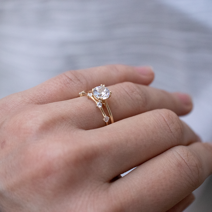 2 CT Round Three Stones Lab Grown Diamond Engagement Ring
