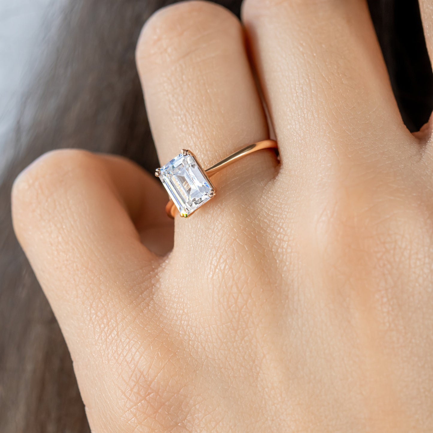 2 CT Round Three Stones Lab Grown Diamond Engagement Ring