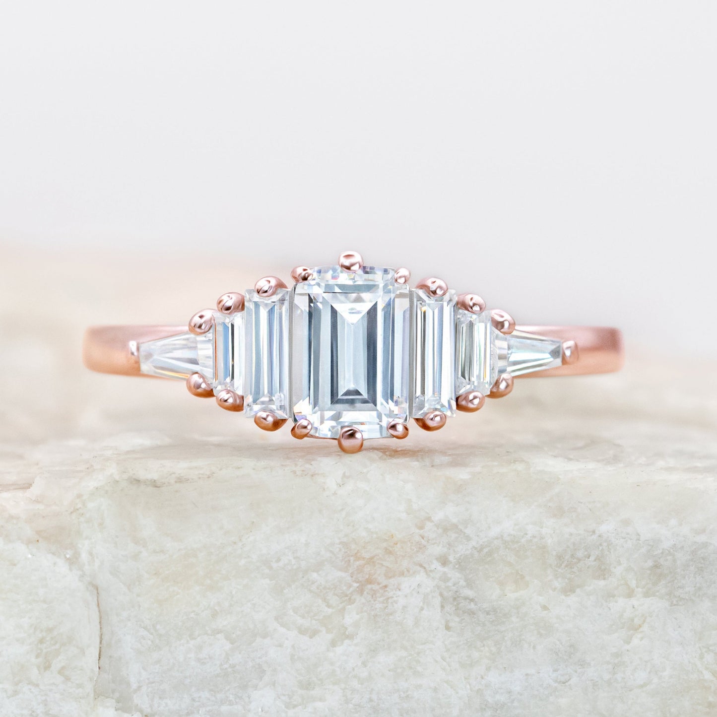 2 CT Round Three Stones Lab Grown Diamond Engagement Ring
