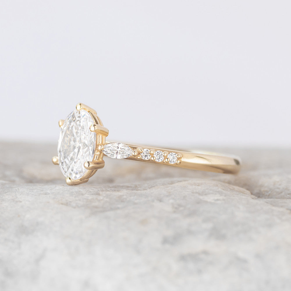 2 CT Round Three Stones Lab Grown Diamond Engagement Ring