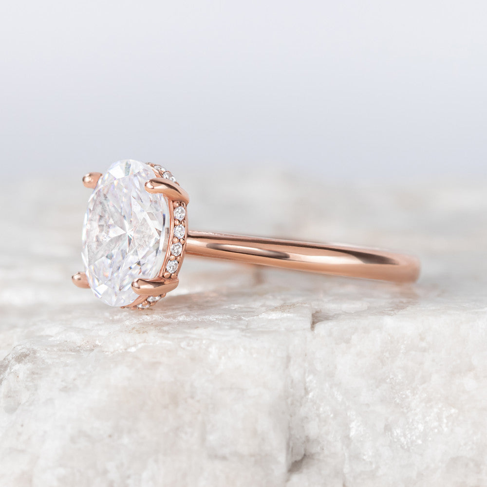 2 CT Round Three Stones Lab Grown Diamond Engagement Ring