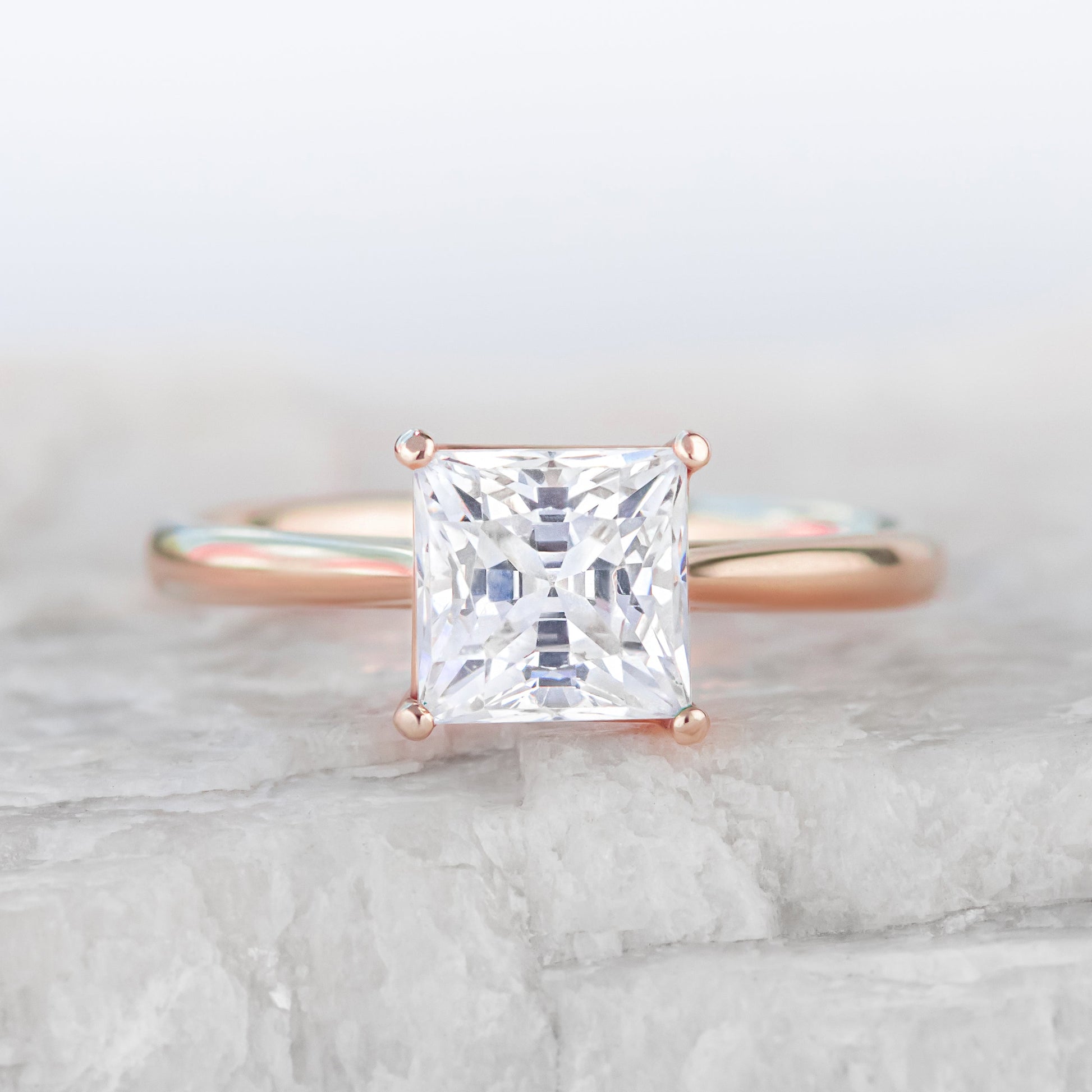 2 CT Round Three Stones Lab Grown Diamond Engagement Ring