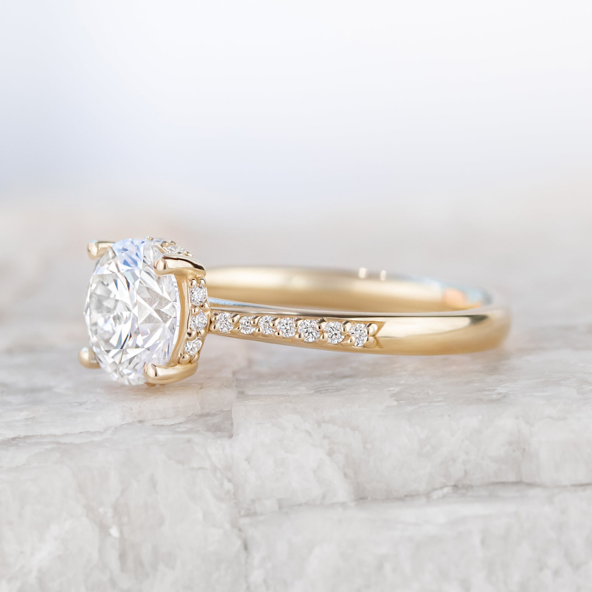 2 CT Round Three Stones Lab Grown Diamond Engagement Ring