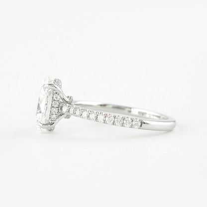 1.91 CT Oval Moissanite Pave Engagement Ring (US Size 6 Ready To Ship)