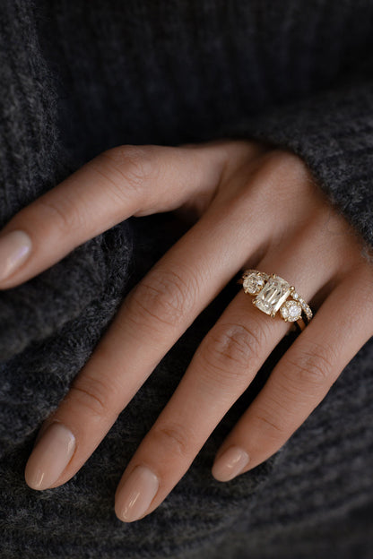 2 CT Round Three Stones Lab Grown Diamond Engagement Ring