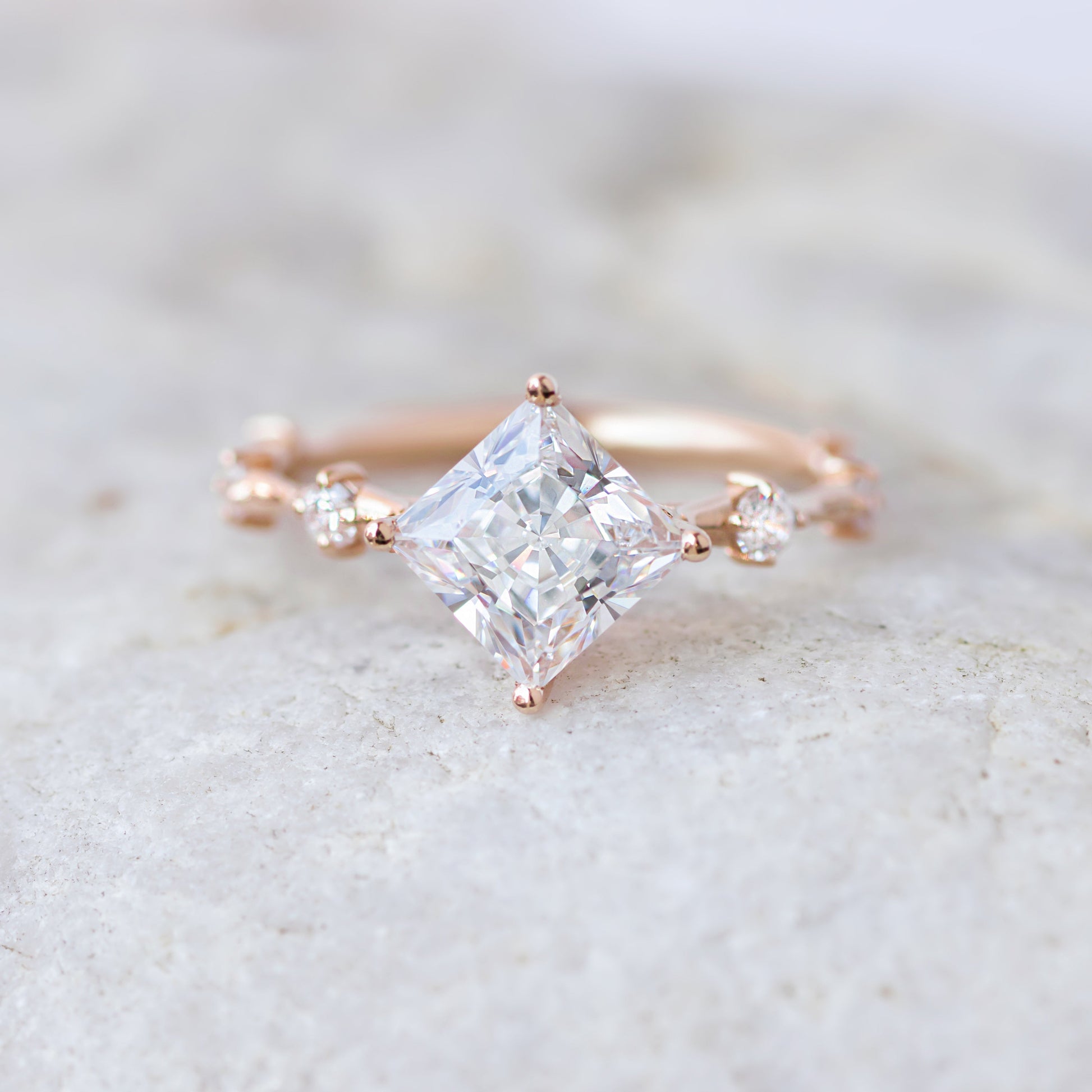 2 CT Round Three Stones Lab Grown Diamond Engagement Ring