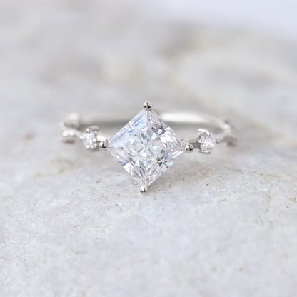 2 CT Round Three Stones Lab Grown Diamond Engagement Ring
