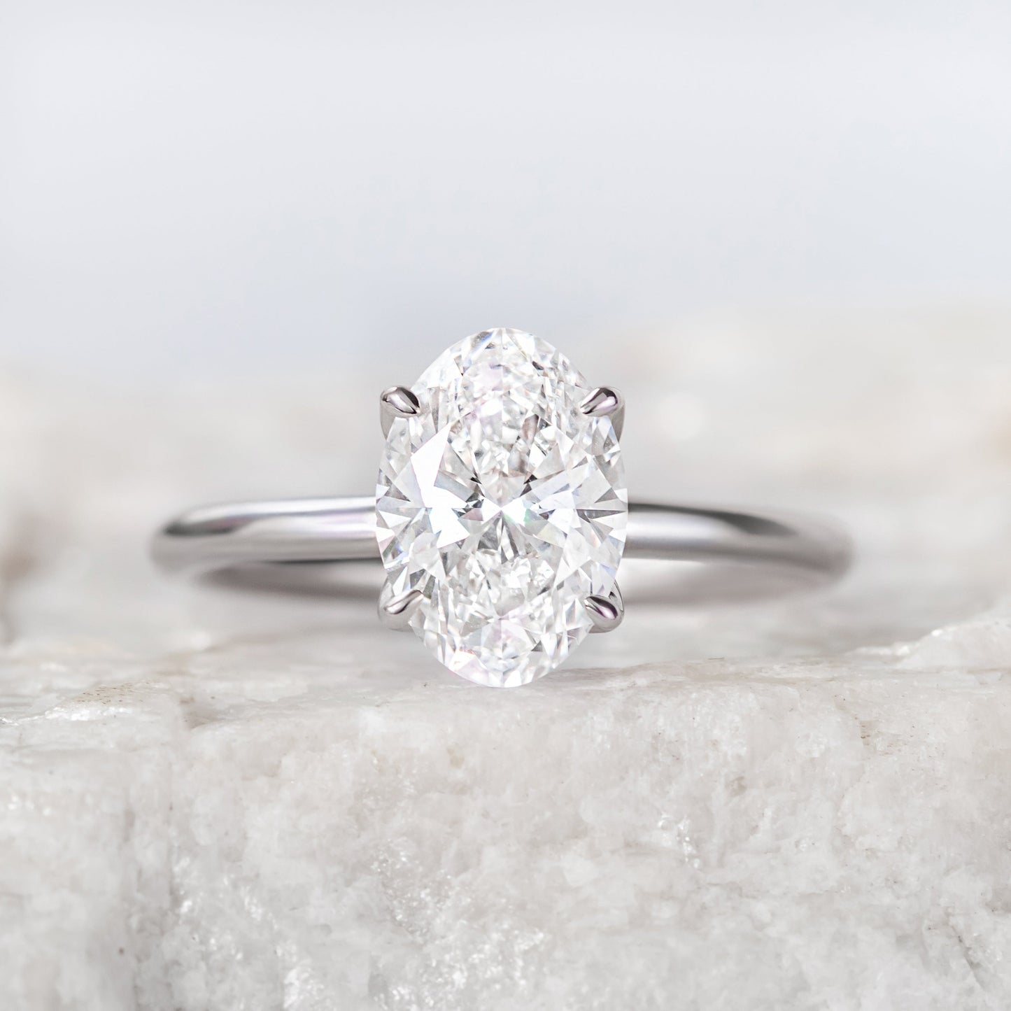 2 CT Round Three Stones Lab Grown Diamond Engagement Ring