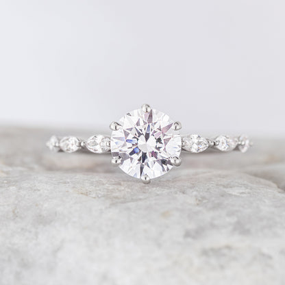2 CT Round Three Stones Lab Grown Diamond Engagement Ring