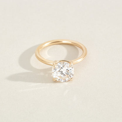 Round Halo, Pave & Split Shank Engagement Ring – 1.93 CT Lab Grown Diamond