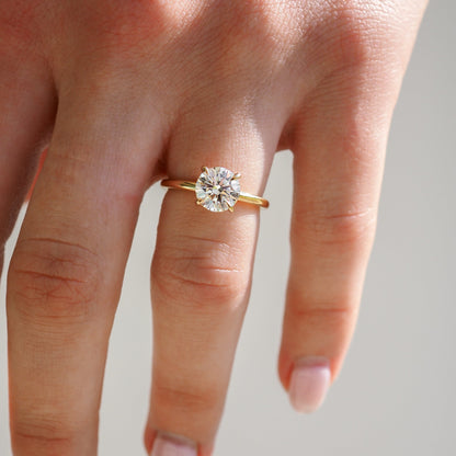 Round Halo, Pave & Split Shank Engagement Ring – 1.93 CT Lab Grown Diamond