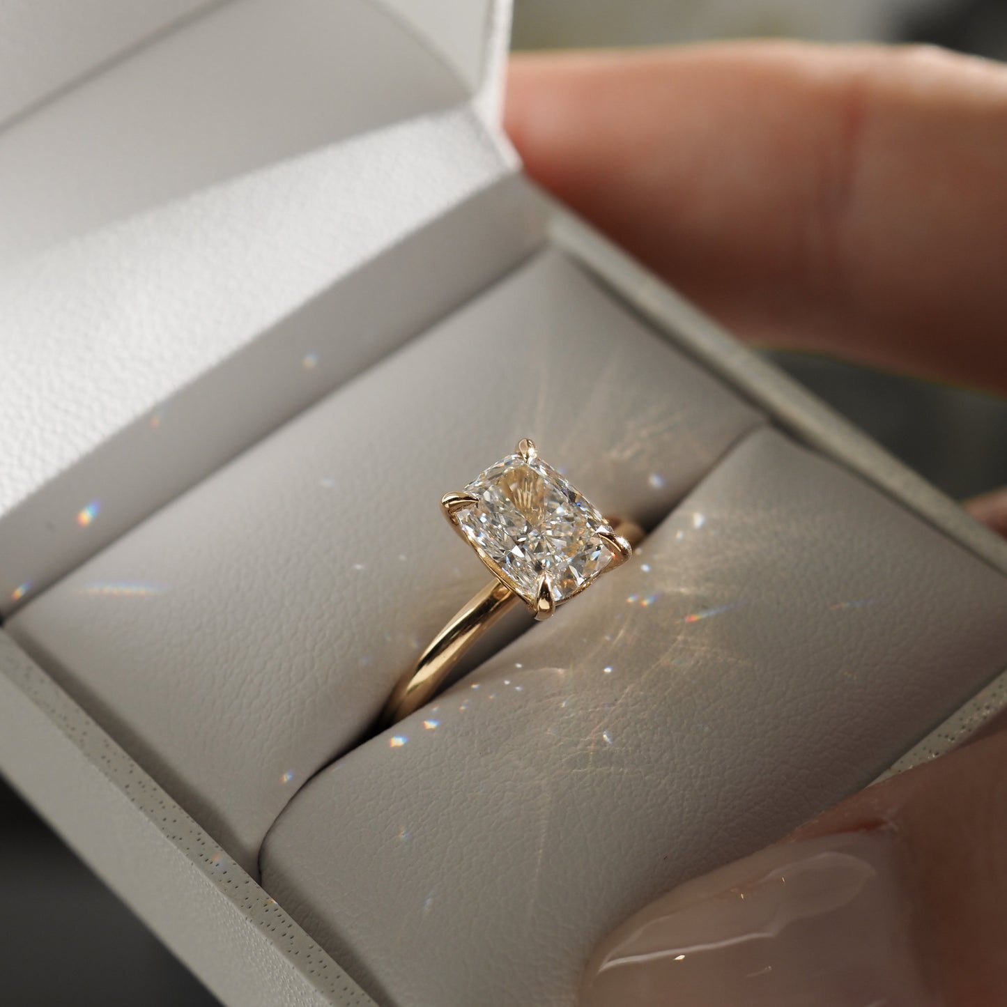 Round Halo, Pave & Split Shank Engagement Ring – 1.93 CT Lab Grown Diamond